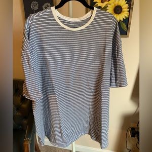 Men's 4XB Standard Fit Short Sleeve T-Shirt Navy Stripe - Goodfellow & Co